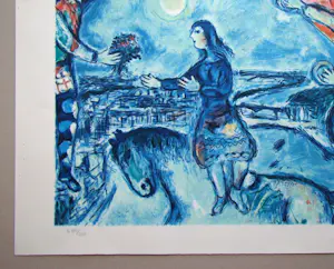 AcheterMarc Chagall - Lovers over Paris - Lithografie - 1985? Enchérissez de 300!