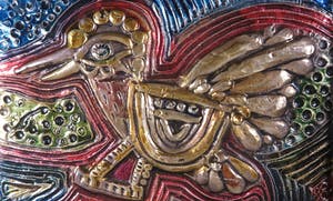 Corneille - Beschilderde zilveren plaquette, Z.T. , Kip kopen? Bied vanaf 300!