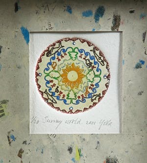 Yoka Voorbach - Collier met zilveren hanger met kleurenets, Sunny world kopen? Bied vanaf 1!