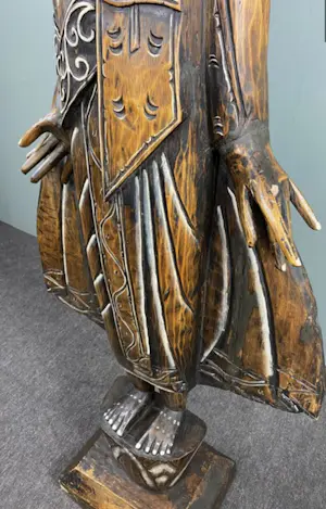 Niet of onleesbaar gesigneerd - Staande houten Boedhha - 175cm kopen? Bied vanaf 1!