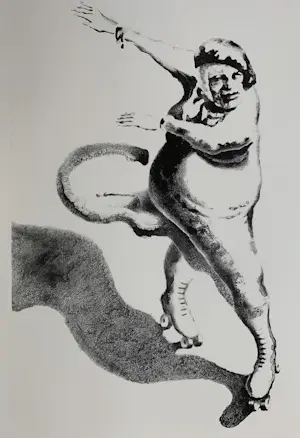 Herman Gordijn - handgesigneerde litho | 'Rolschaatser' | 1995 kaufen? Bieten Sie von 10!