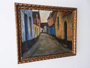 Janus de Winter - Omstreeks 1930 expressionistisch geschilderde "Dorpsstraat" gesigneerd kopen? Bied vanaf 80!