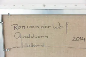 Buy Ron van der Werf - Groot uniek werk in gemengde techniek / collage , Zonder titel? Bid from 400!