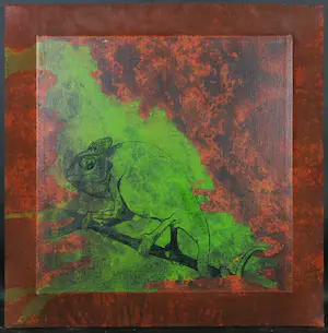 Dirk Lansink - Olieverf op driedimensionaal doek, La garto el verde vivio kopen? Bied vanaf 1!