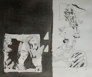 Buy Lucebert - handgesigneerde ets | 'Derde gezicht | 1974 (INGELIJST)? Bid from 300!