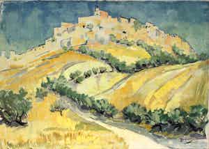 Marie Dagnelie - Zicht op Gordes verkocht voor € 200!