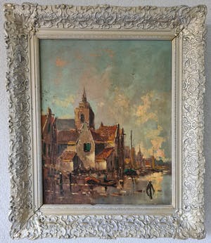 Niet of onleesbaar gesigneerd - Dorp aan een riviertje kopen? Bied vanaf 1!