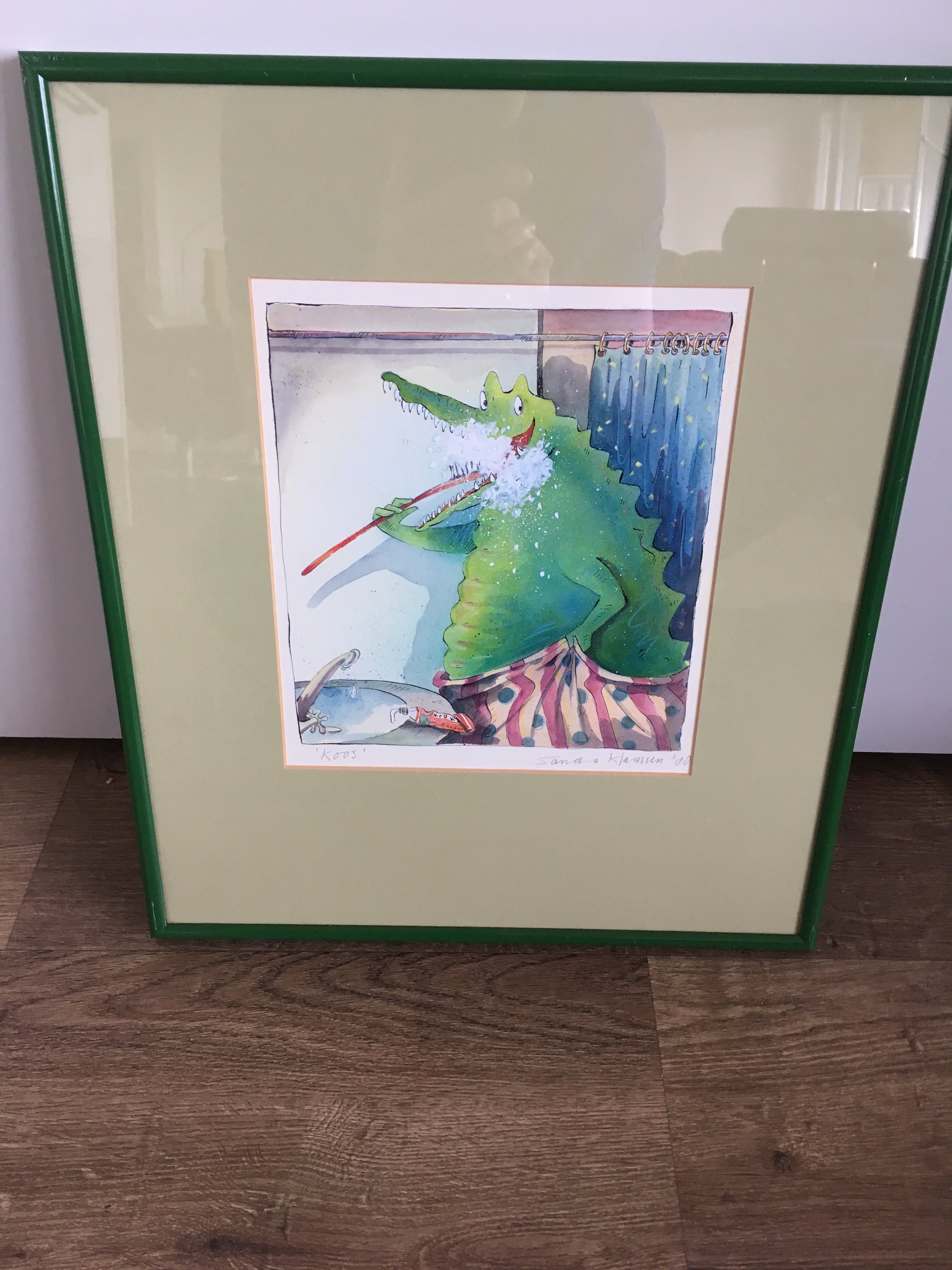 Sandra Klaassen - Zeefdruk ‘ Koos ‘ ingelijst. verkocht voor € 40!