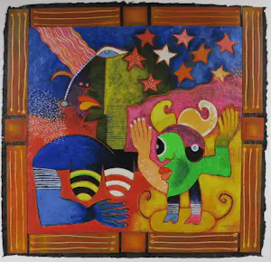 Clemens Briels - Zeefdruk, Algunas gente - Ingelijst (Groot) kopen? Bied vanaf 150!