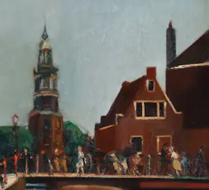Nicolaas Pieneman - Gezicht op de Montelbaanstoren, Amsterdam kopen? Bied vanaf 300!