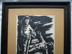 Ber Mengels - Grote ingelijste ets, Zou ik mijn broeders hoeder zijn? – 1965 – nr. 2 van 10. kopen? Bied vanaf 150!