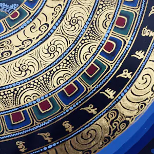 Niet of onleesbaar gesigneerd - Aum Mhane padhme hu mantra Mandala schilderij kopen? Bied vanaf 10!