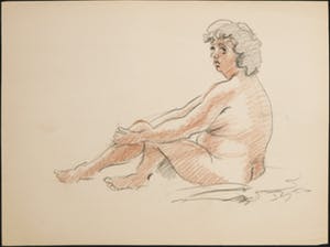 Jan Sluijters (jr.) - Tekening, Zittend naakt kopen? Bied vanaf 40!