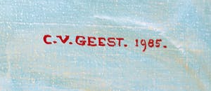 Chris van Geest - Collage/olieverf op doek (op paneel), Eerste vakantiedag - Ingelijst (Zeer groot) kopen? Bied vanaf 150!