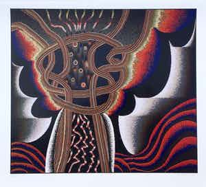 Shinkichi Tajiri - zeldzame knoop - gesigneerde computerprint - incl. originele bewaarmap verkocht voor € 150!