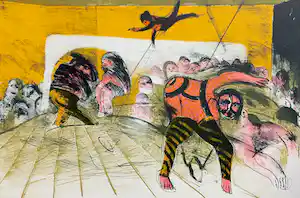 Martin Engelman - Surrealistische compositie, litho verkauft für € 35!