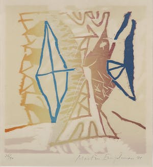 Martin Engelman - Houtsnede, Bois dormant-bois revant - Ingelijst kopen? Bied vanaf 35!