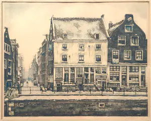 Cornelis Brandenburg - Zwanenburgwal - gekleurd - ingelijst - 25043 kopen? Bied vanaf 85!