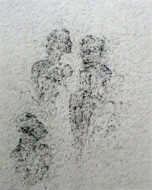 Kees Spermon - ets: moeilijk om voorover te buigen I - 1978 verkocht voor € 45!