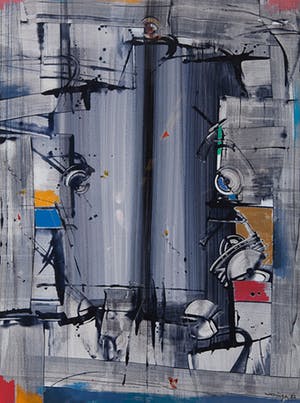 Frans Warringa - Zonder Titel - Acrylverf op vinylpapier - 1982 kopen? Bied vanaf 35!