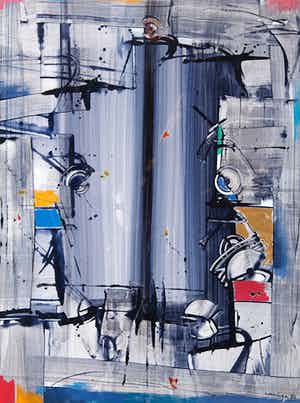 Frans Warringa - Zonder Titel - Acrylverf op vinylpapier - 1982 verkocht voor € 35!