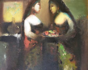 Niet of onleesbaar gesigneerd - Gulamov Farman S - 2 vrouwen met fruitschaal kopen? Bied vanaf 1!