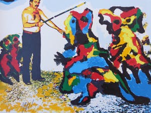 Karel Appel - DE TOVENAAR / KLEURZEEFDRUK / 50x50cm / SIG / 1977 kopen? Bied vanaf 185!