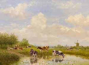 Albert Temming - Oud Hollands landschap met koeien kaufen? Bieten Sie von 375!