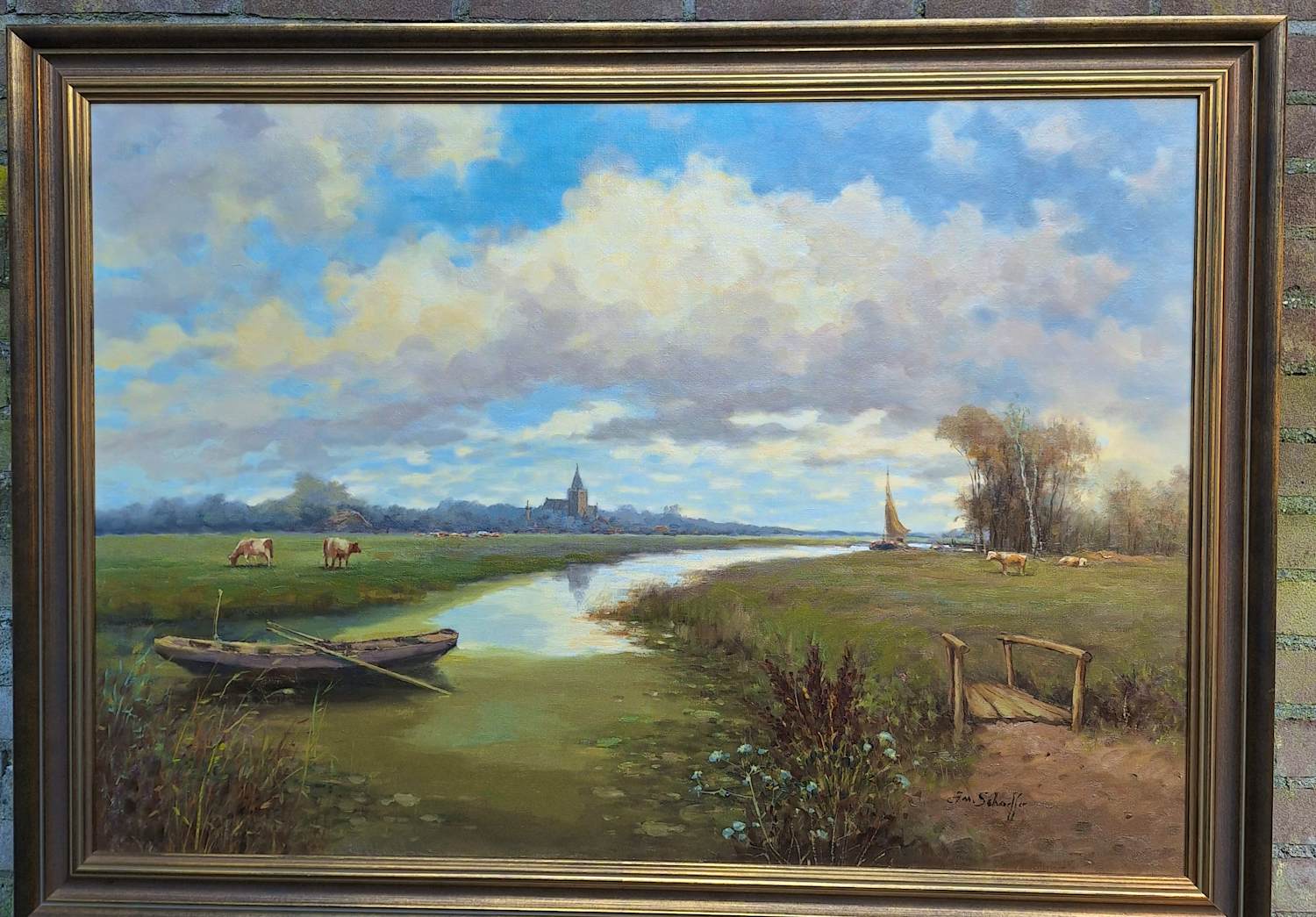 Jan Schaeffer - Sfeervol Hollands landschap kopen? Bied vanaf 250!