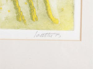 Louttre B. - L' Ame de Pêches , fraai stilleven , kleurenets met reliëfdruk uit 1988 kopen? Bied vanaf 1!