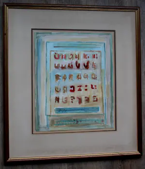 Jan Montyn - Olieverf op doek, ingelijst: compositie - 1990 kopen? Bied vanaf 350!