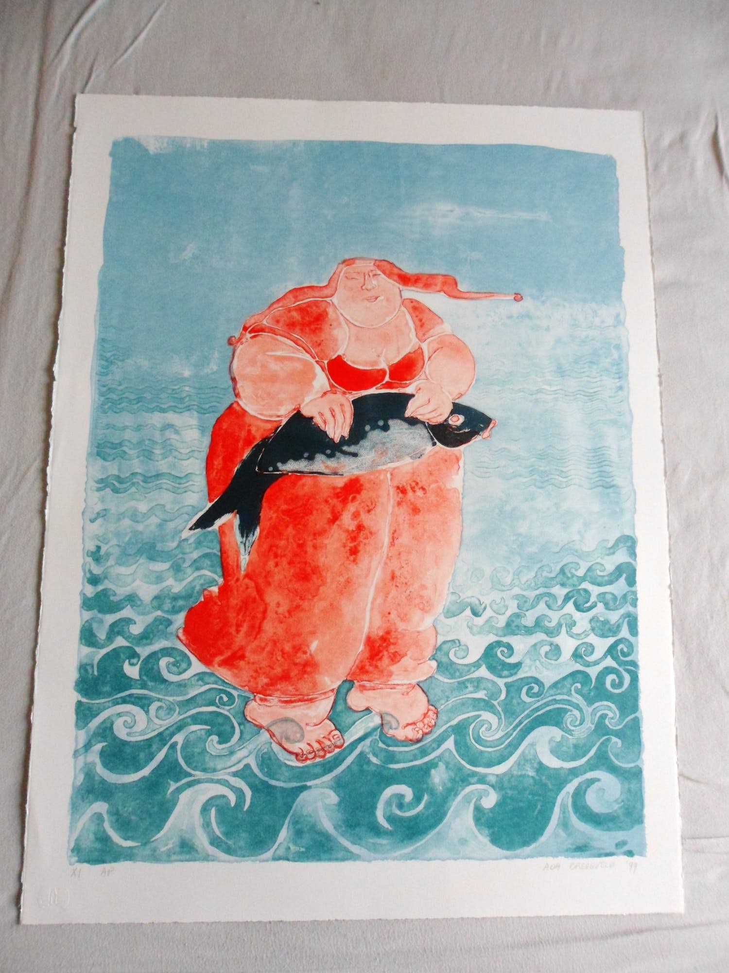 Ada Breedveld - Litho, Titel, Sea Woman verkocht voor € 50!