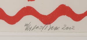 Carel Visser - Houtsnede op Japans papier, Z.T. (Rood) - Ingelijst kopen? Bied vanaf 150!