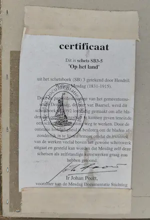 Hendrik Willem Mesdag - Originele schets "Op het Land" - Houtskooltekening kopen? Bied vanaf 750!