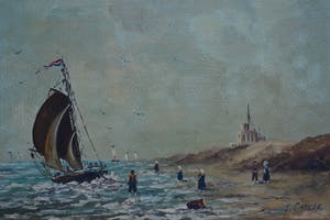 Niet of onleesbaar gesigneerd - Zeezicht - Olieverf op paneel kopen? Bied vanaf 10!