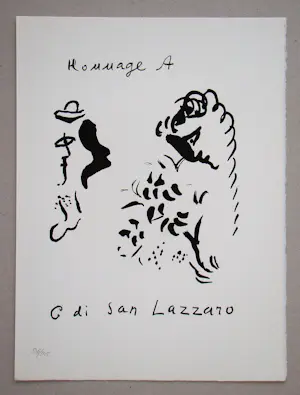Marc Chagall - Hommage à San Lazzaro - 1975 - Originele lithografie kopen? Bied vanaf 60!