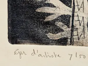 Kees Okx - Grote monochrome ets - "magisch vierkant"- 1966 - epreuve d'artiste exemplaar kopen? Bied vanaf 47!