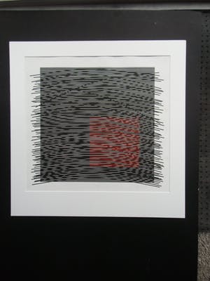 Jesus Rafael Soto - CARRÉ VIRTUEL ROUGE Á DROITE // ZEEFDRUK VAN RAFAEL SOTO kopen? Bied vanaf 325!