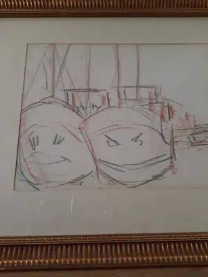 Douwe Jan van der Zweep - potlood tekening - vissersboten kopen? Bied vanaf 50!