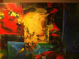 Niet of onleesbaar gesigneerd - Acrylverf op doek XXL , Abstract – 185 x 200 cm kopen? Bied vanaf 1!