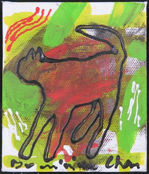 Dominique Chan - Acryl op doek, Z.T. Abstracte compositie kopen? Bied vanaf 35!