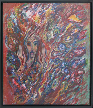 Willem Claassen - Acryl op doek, Brandende braamstruik - Ingelijst kopen? Bied vanaf 1!