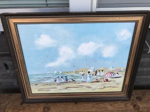 Henk Poeder - Vrolijk Strandgezicht bij Scheveningen kopen? Bied vanaf 100!