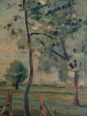 Jan Abraham Bakker - Olieverf op karton, Landschap – gesigneerd en ingelijst – 1932 kopen? Bied vanaf 25!