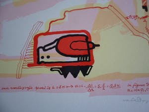 Huibert van Dorp - Zeefdruk, "Magnetische Flux". kopen? Bied vanaf 35!