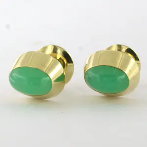 14k geel gouden oorknoppen bezet met chrysopraas – 5.7 gram kaufen? Bieten Sie von 410!