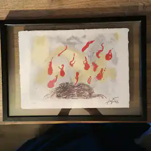 Antoni Tapies - Cabellos y llamas - Original Lithograph After Antoni Tapies - 1987. vendu pour 155€ !