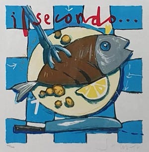 Selwyn Senatori - 4 zeefdrukken: Anti pasta, Primo, Secundo en Caffé kopen? Bied vanaf 350!