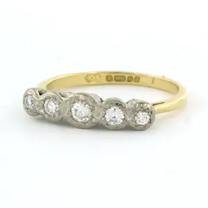 Buy 18k bicolour gouden ring bezet met briljant geslepen diamant 0.30 karaat? Bid from 420!