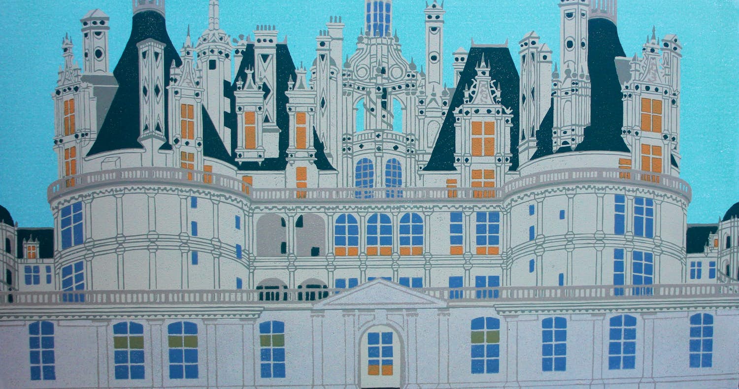 Sees Vlag - Linosnede: Kastelen serie no 3 - 1972 kopen? Bied vanaf 75!